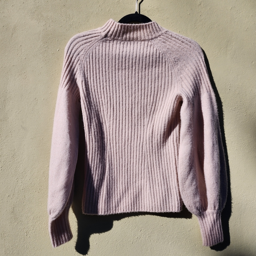 7 For All Mankind 51% Wool Soft Pink Turtleneck Sweater - Picture 9 of 9